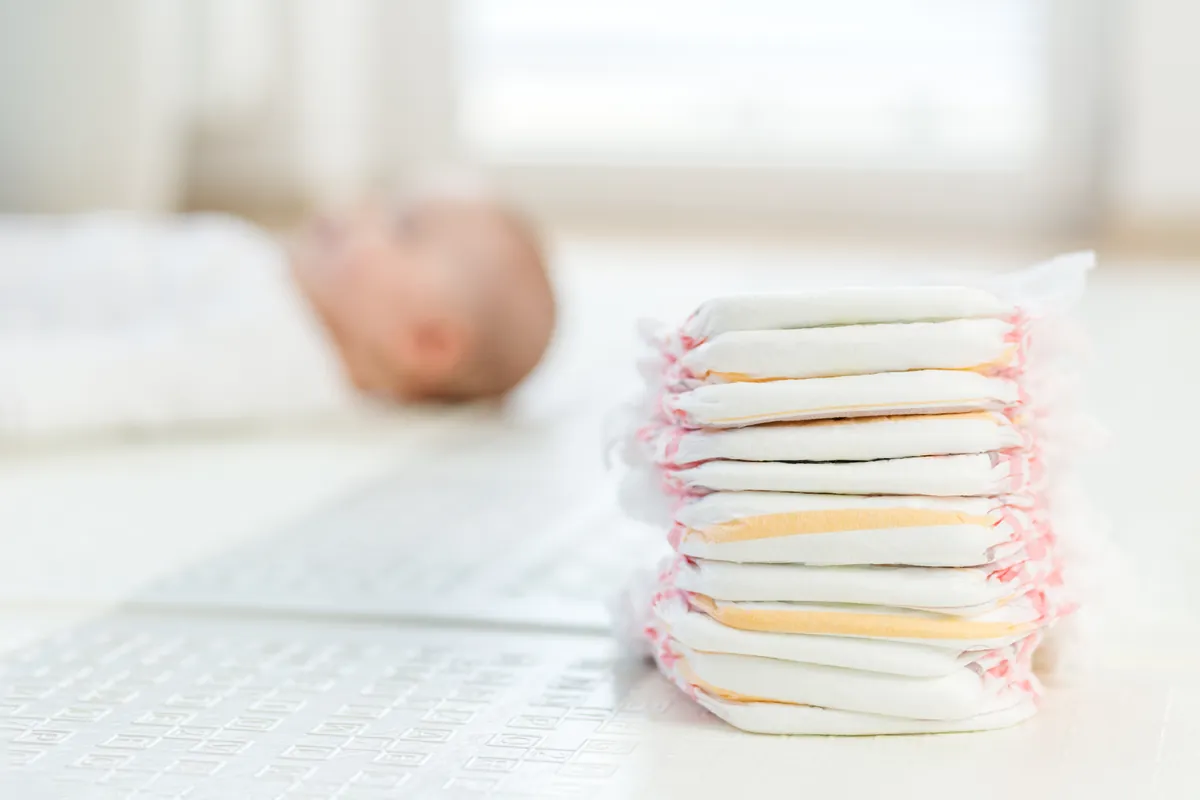 How many diapers does a baby use after the first month?